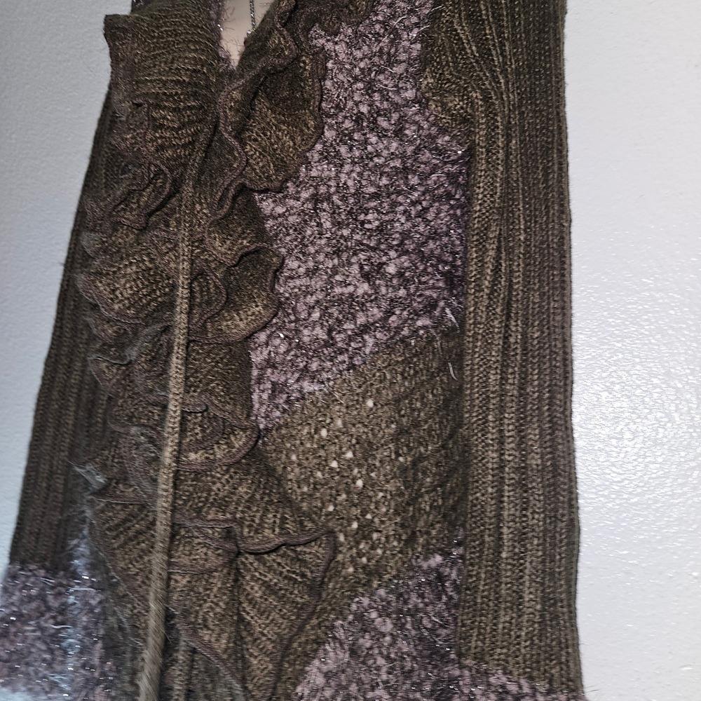 Sioni Ruffle Duster Long Cardigan Sweater - Picture 3 of 6
